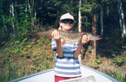 Boy with northern pike.